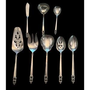 1847 Rogers Bros KING FREDERIK Vintage Royal Empress 8 pc Serving Set